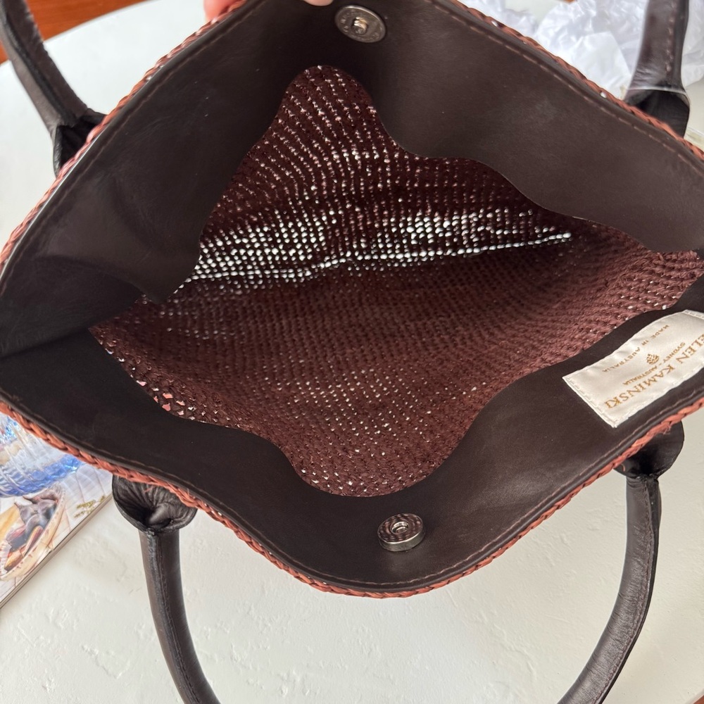 Helen Kaminski Raffia Tote with Leather Handles NWT - Picture 8 of 10